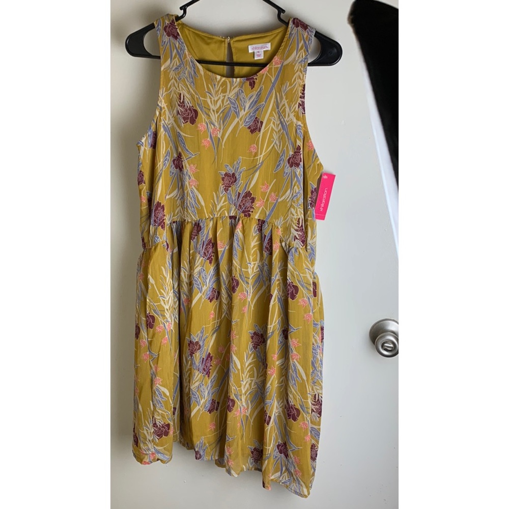 XHILARATING  XHILARATION YELLOW FLORAL FLOWY DRESS